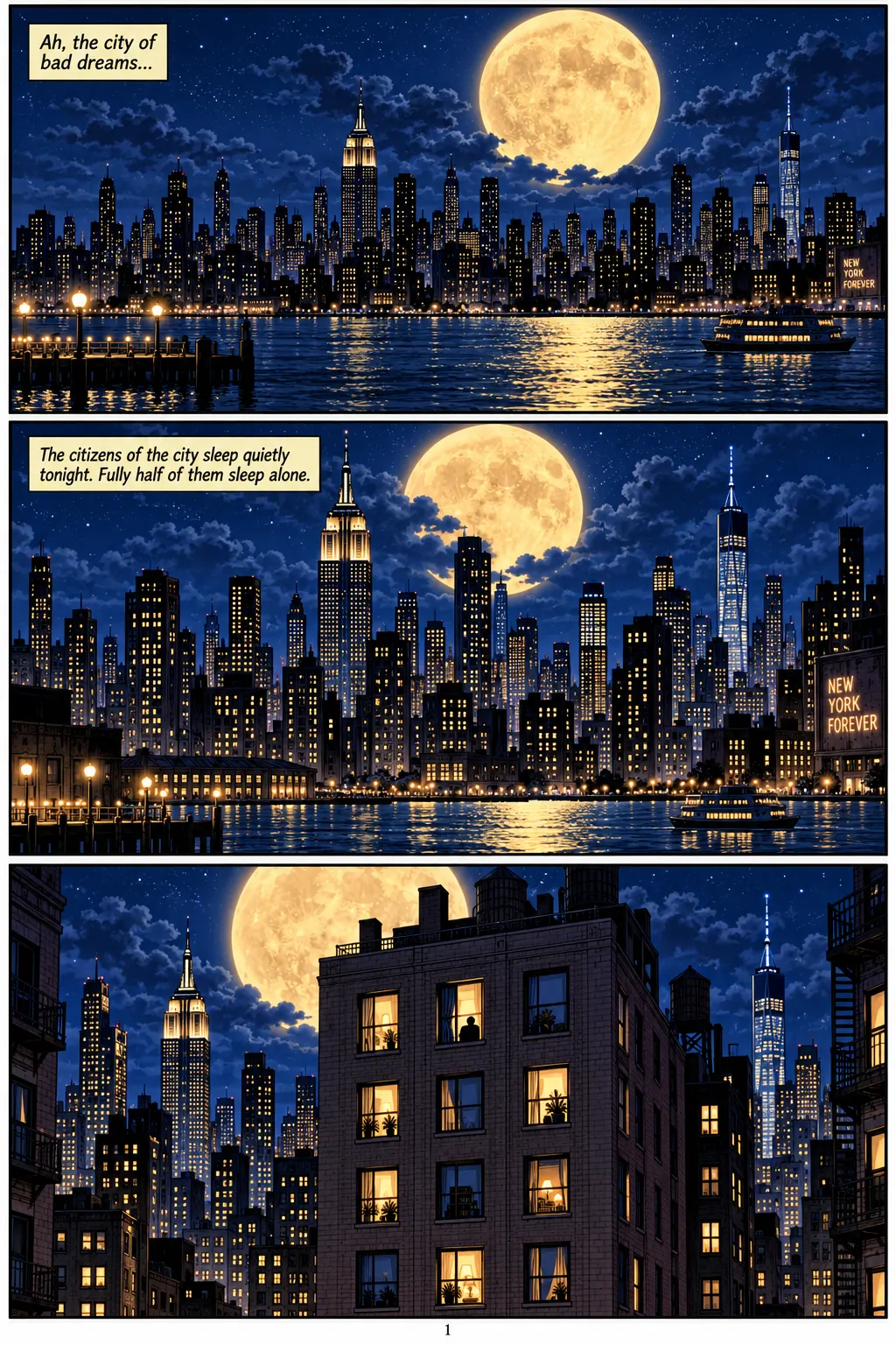 Illustrated comic page 1 of Matchman Conquers All.