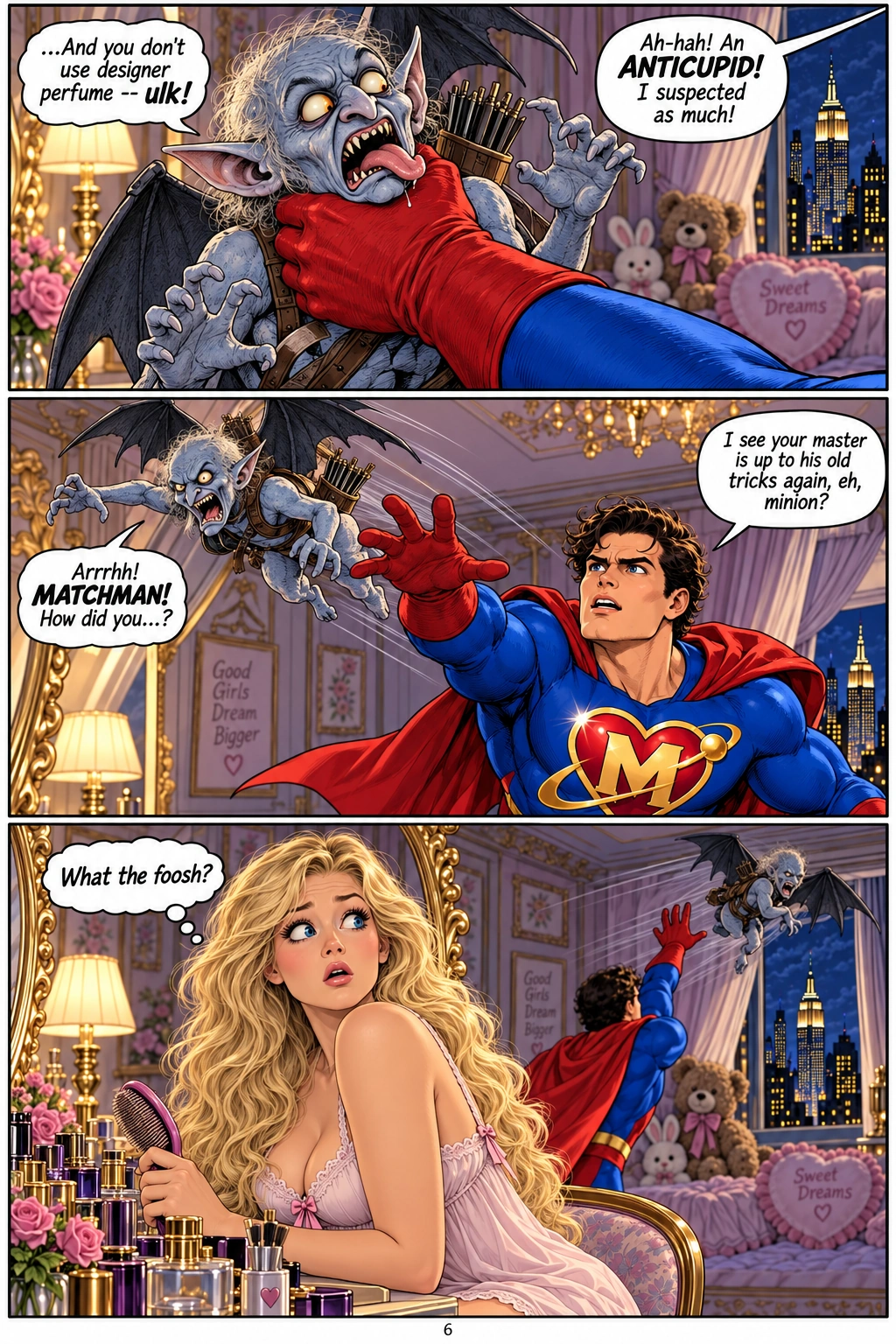 Illustrated comic page 6 of Matchman Conquers All.