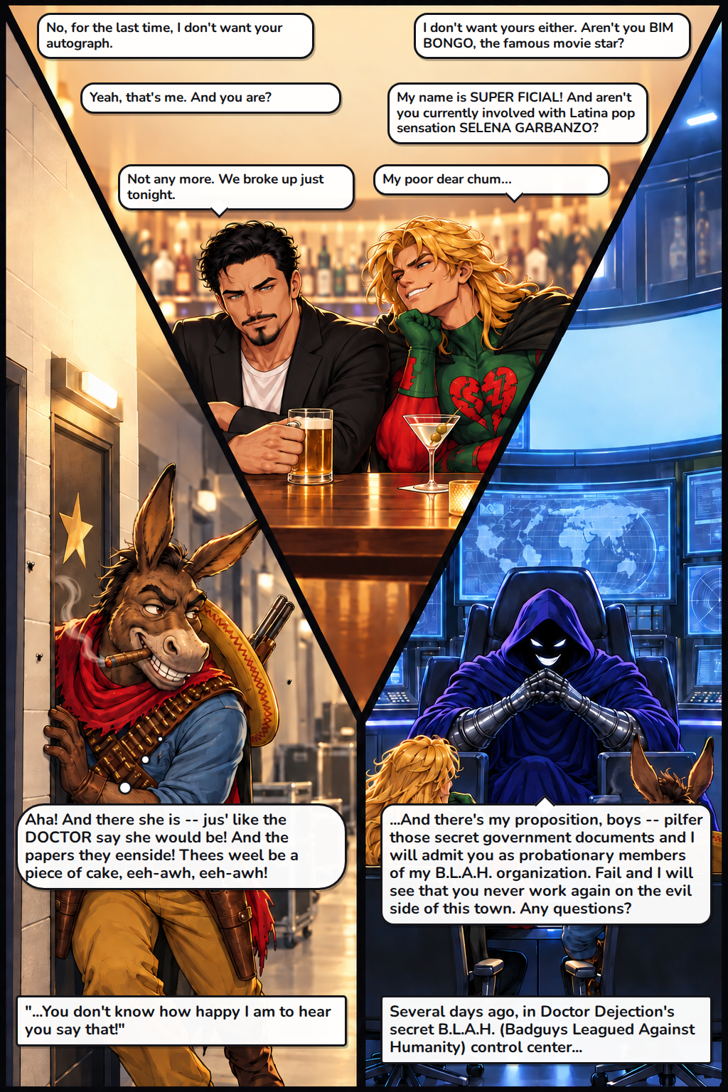 Illustrated comic page 3 of Game, Set and Matchman.