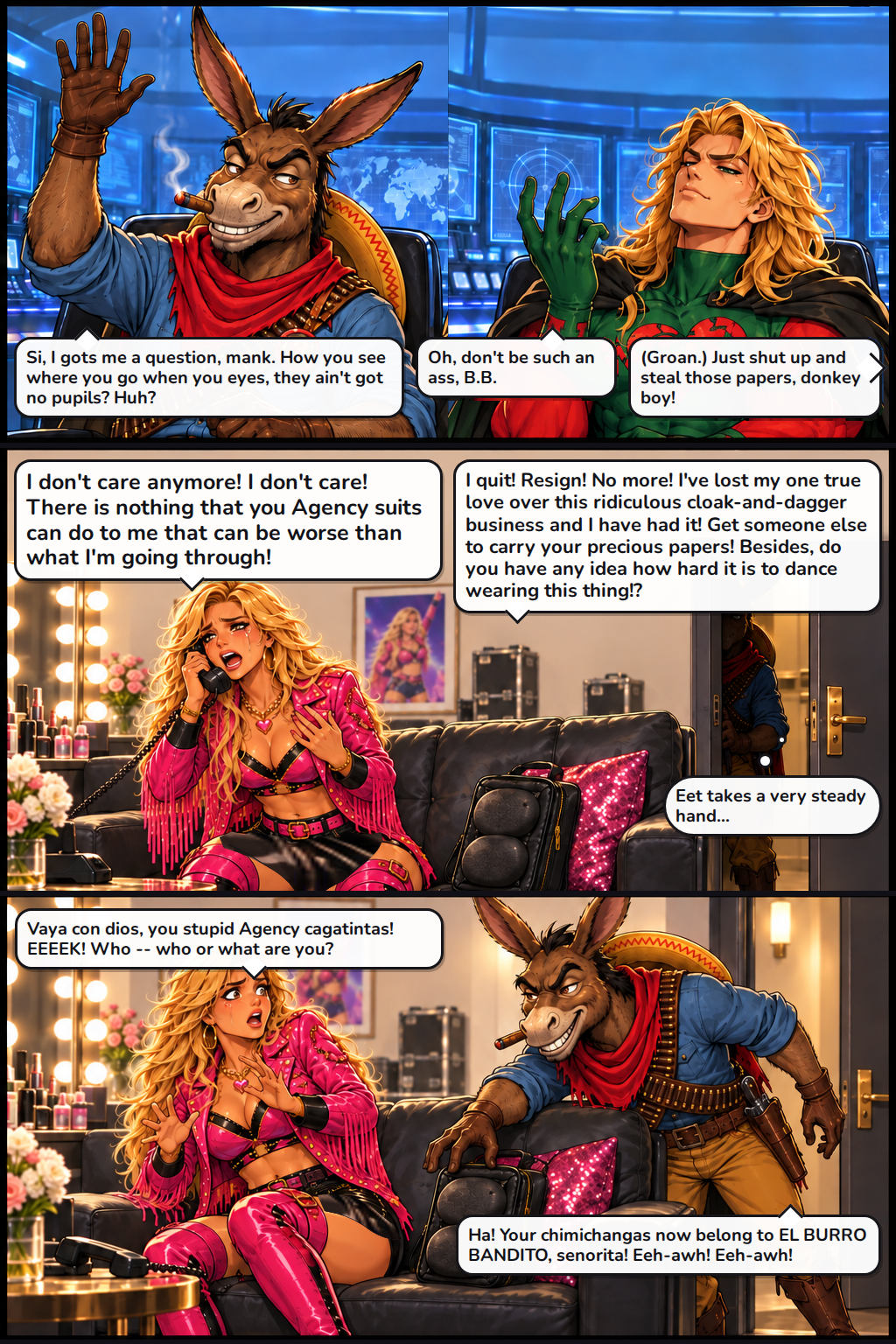 Illustrated comic page 4 of Game, Set and Matchman.