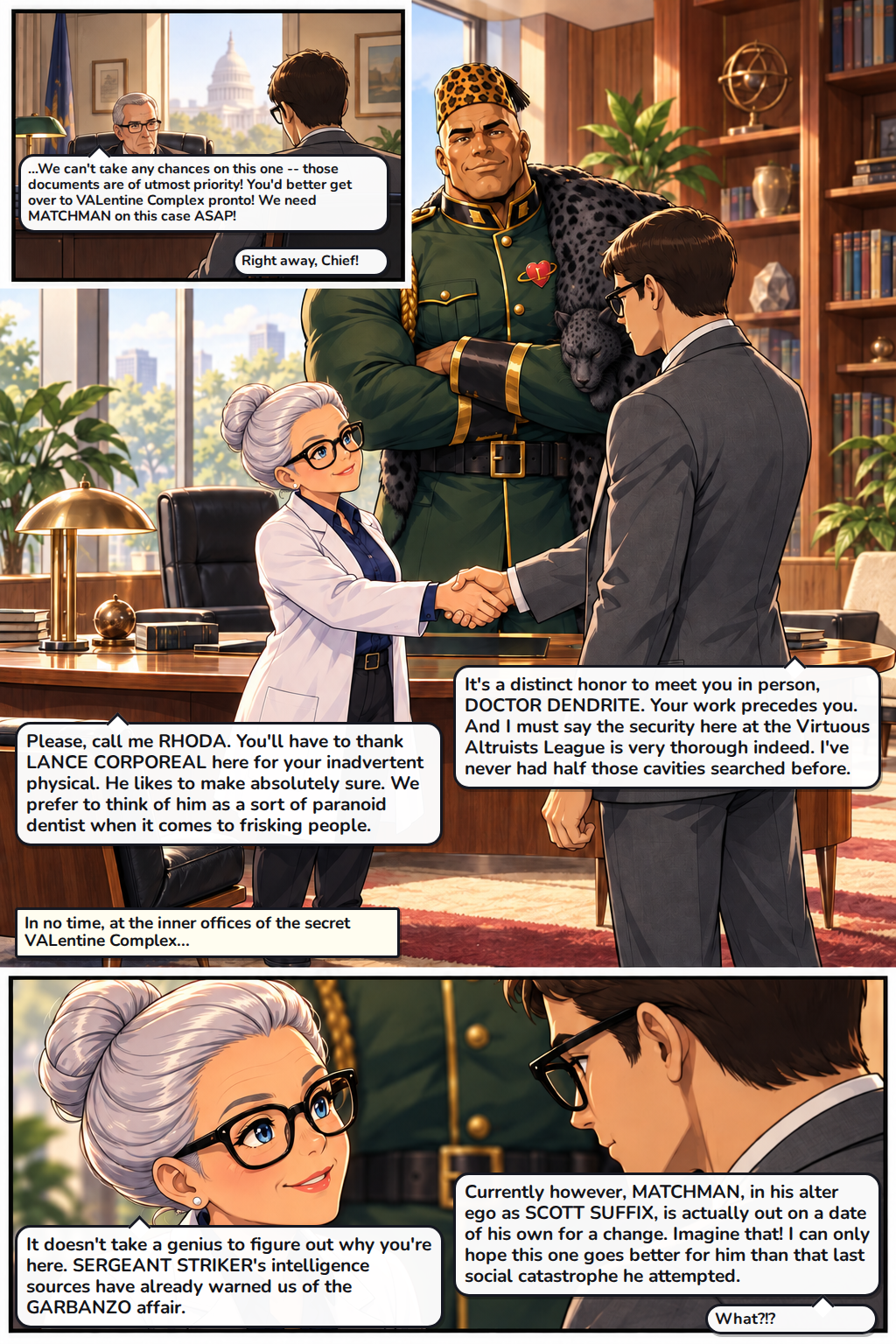 Illustrated comic page 5 of Game, Set and Matchman.