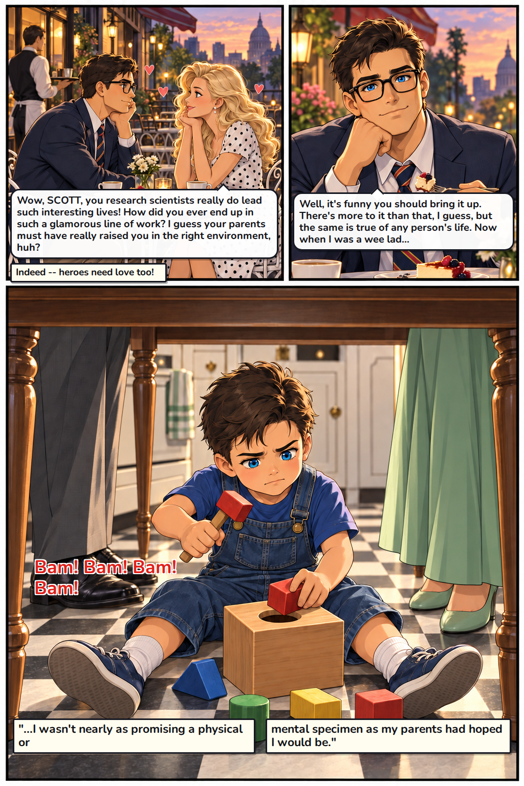 Illustrated comic page 6 of Game, Set and Matchman.