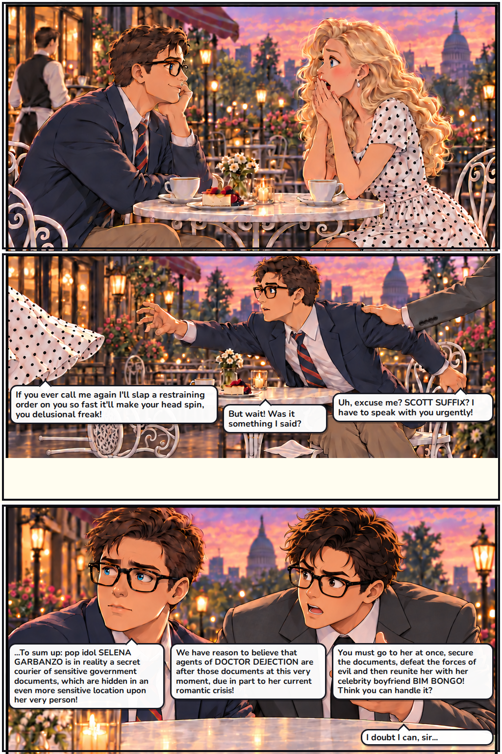 Illustrated comic page 10 of Game, Set and Matchman.