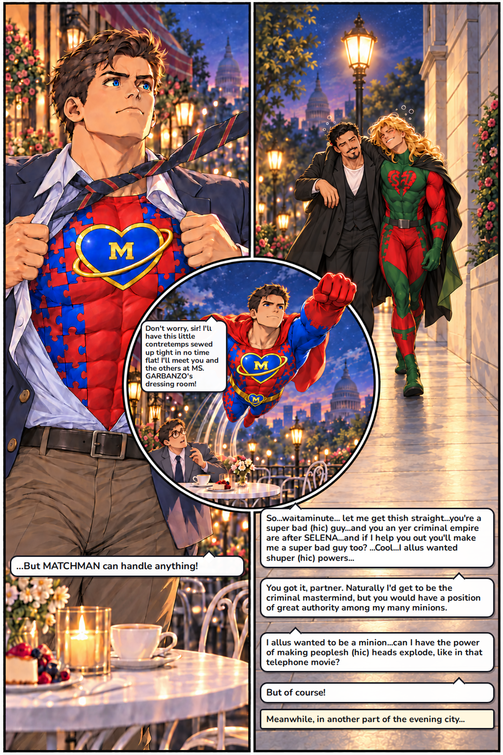 Illustrated comic page 11 of Game, Set and Matchman.
