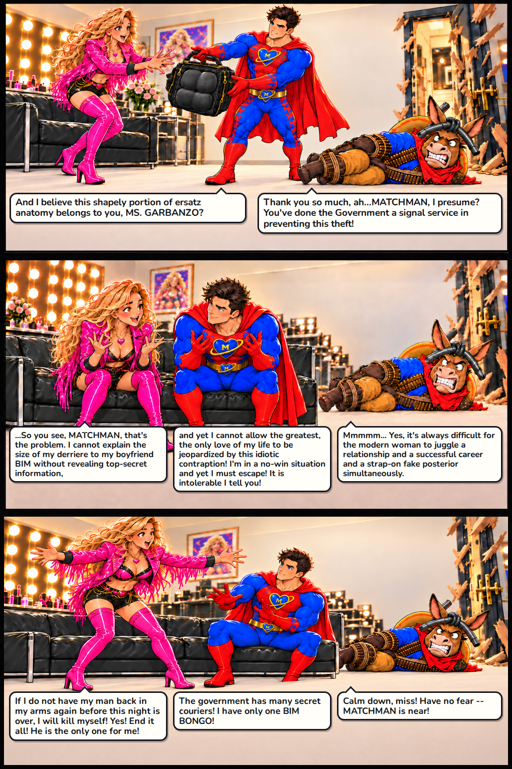 Illustrated comic page 14 of Game, Set and Matchman.