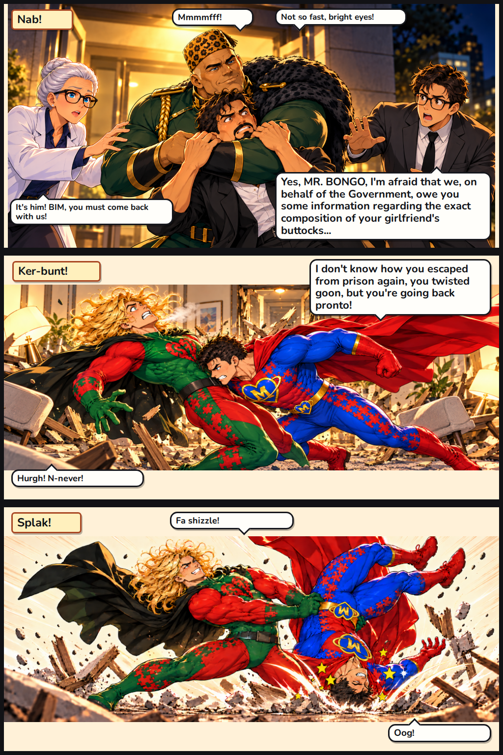 Illustrated comic page 17 of Game, Set and Matchman.