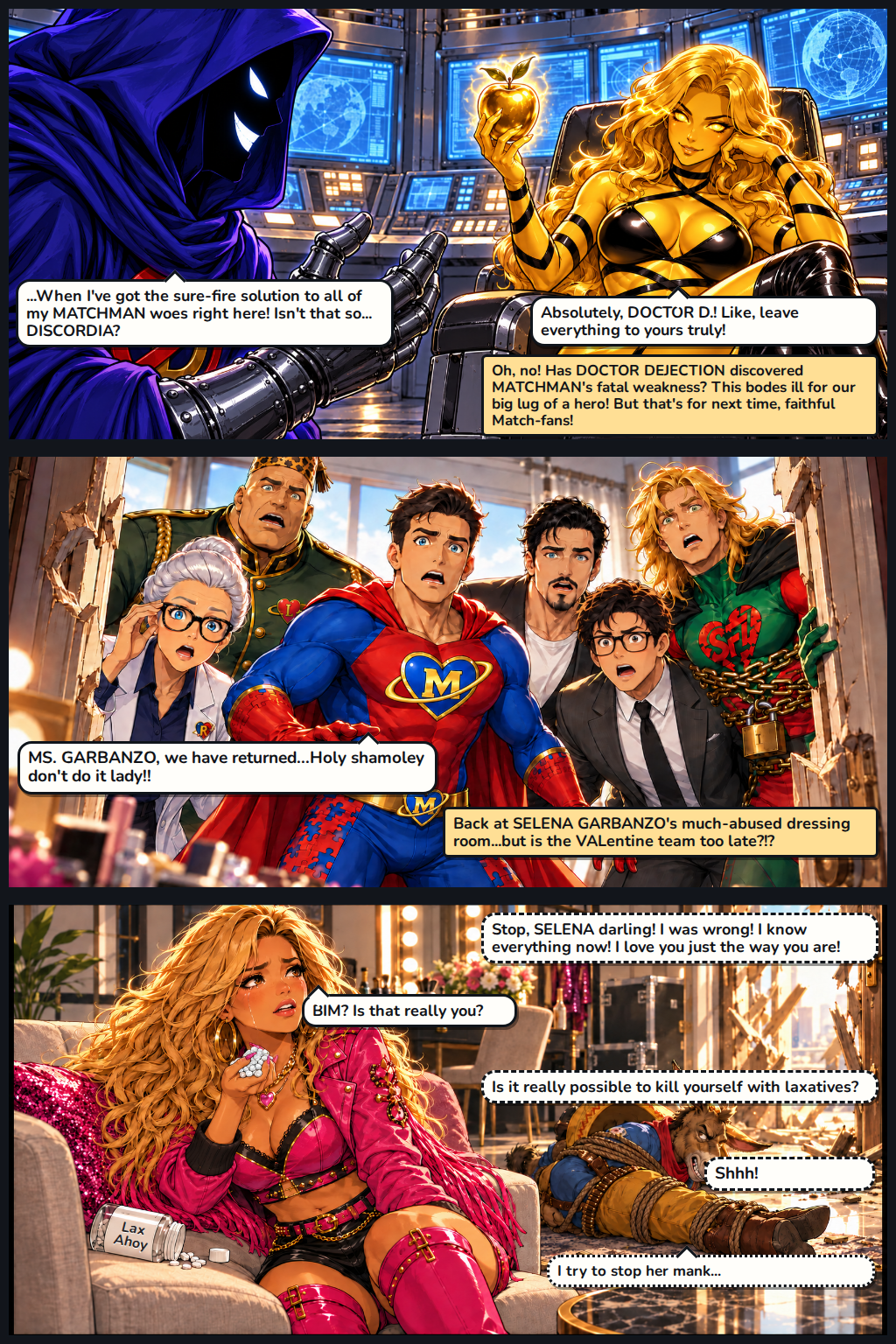 Illustrated comic page 20 of Game, Set and Matchman.