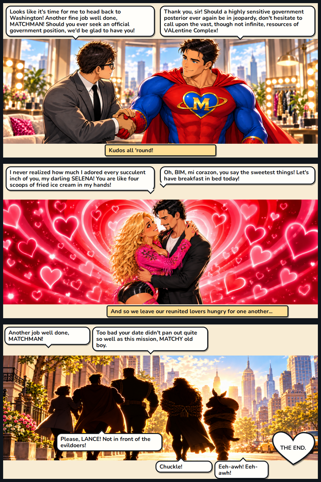 Illustrated comic page 22 of Game, Set and Matchman.